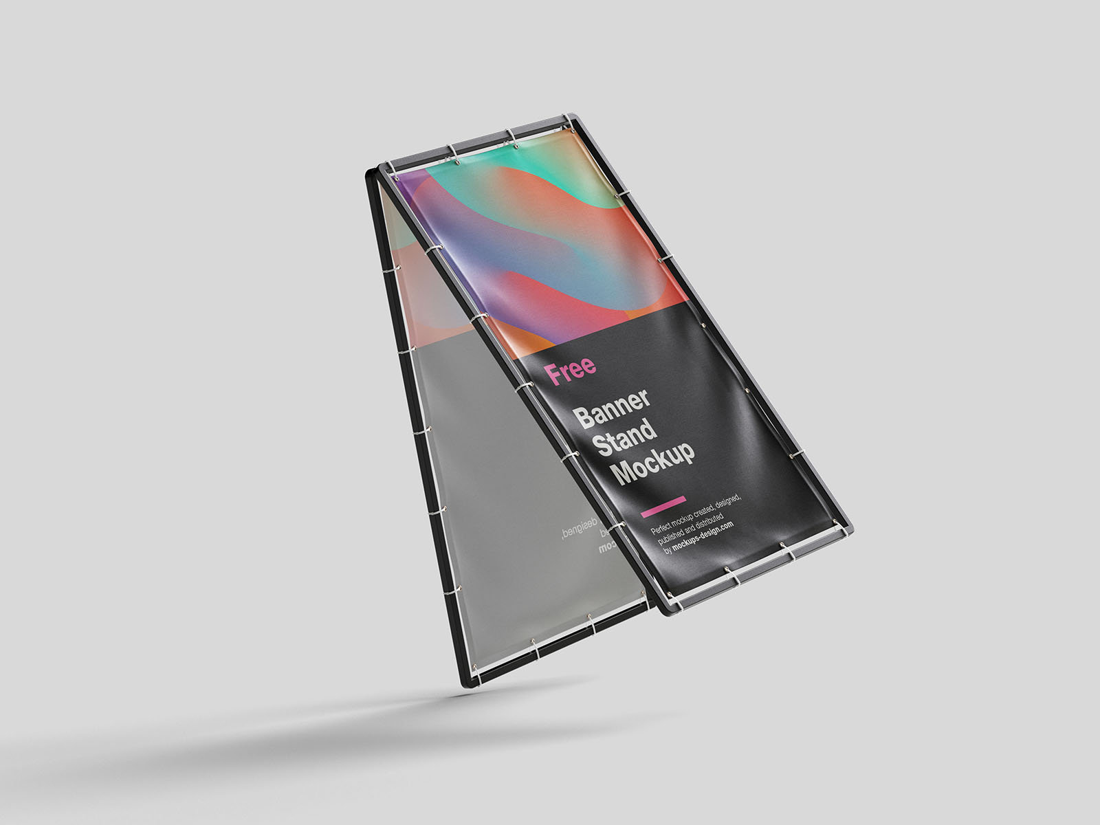 4 Varied Visions of Metal Banner Stand Mockup FREE PSD