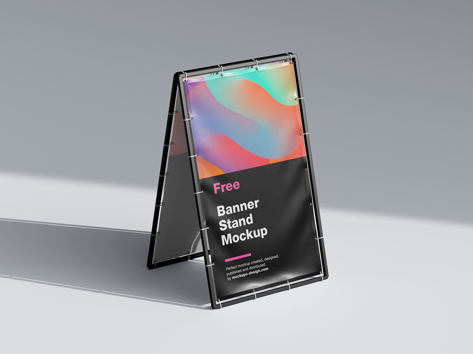 4 Varied Visions of Metal Banner Stand Mockup FREE PSD