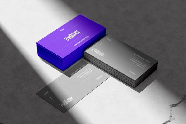 4 Visions of High Contrast Business Card Mockup FREE PSD