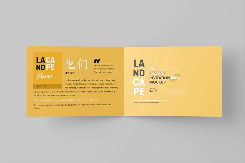 4 Visions of Invitation Card Mockup with Envelope FREE PSD