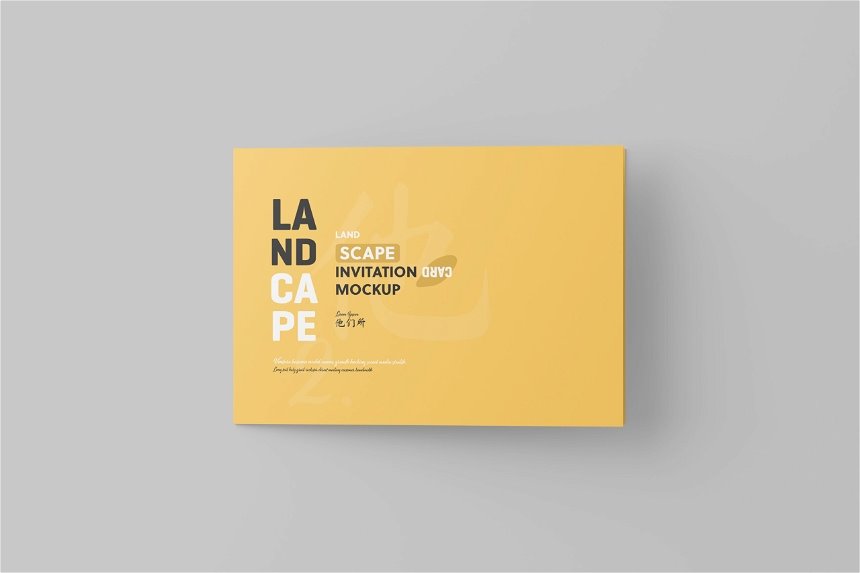 4 Visions of Invitation Card Mockup with Envelope FREE PSD
