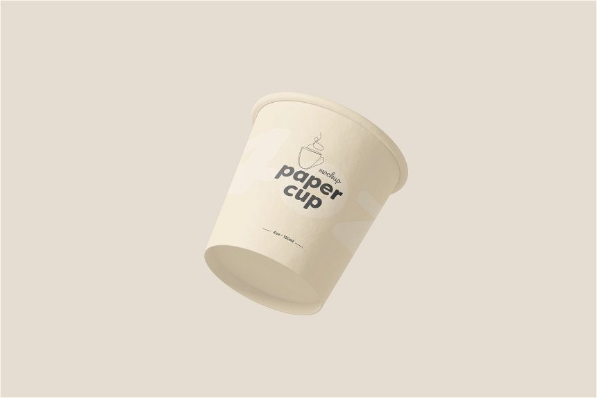 4oz Paper Cup Mockup in 4 Shots FREE PSD