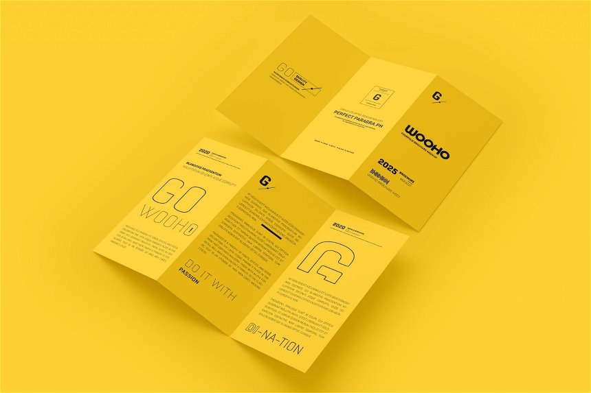 9 Visions of A4 Z Fold Brochure Mockup FREE PSD