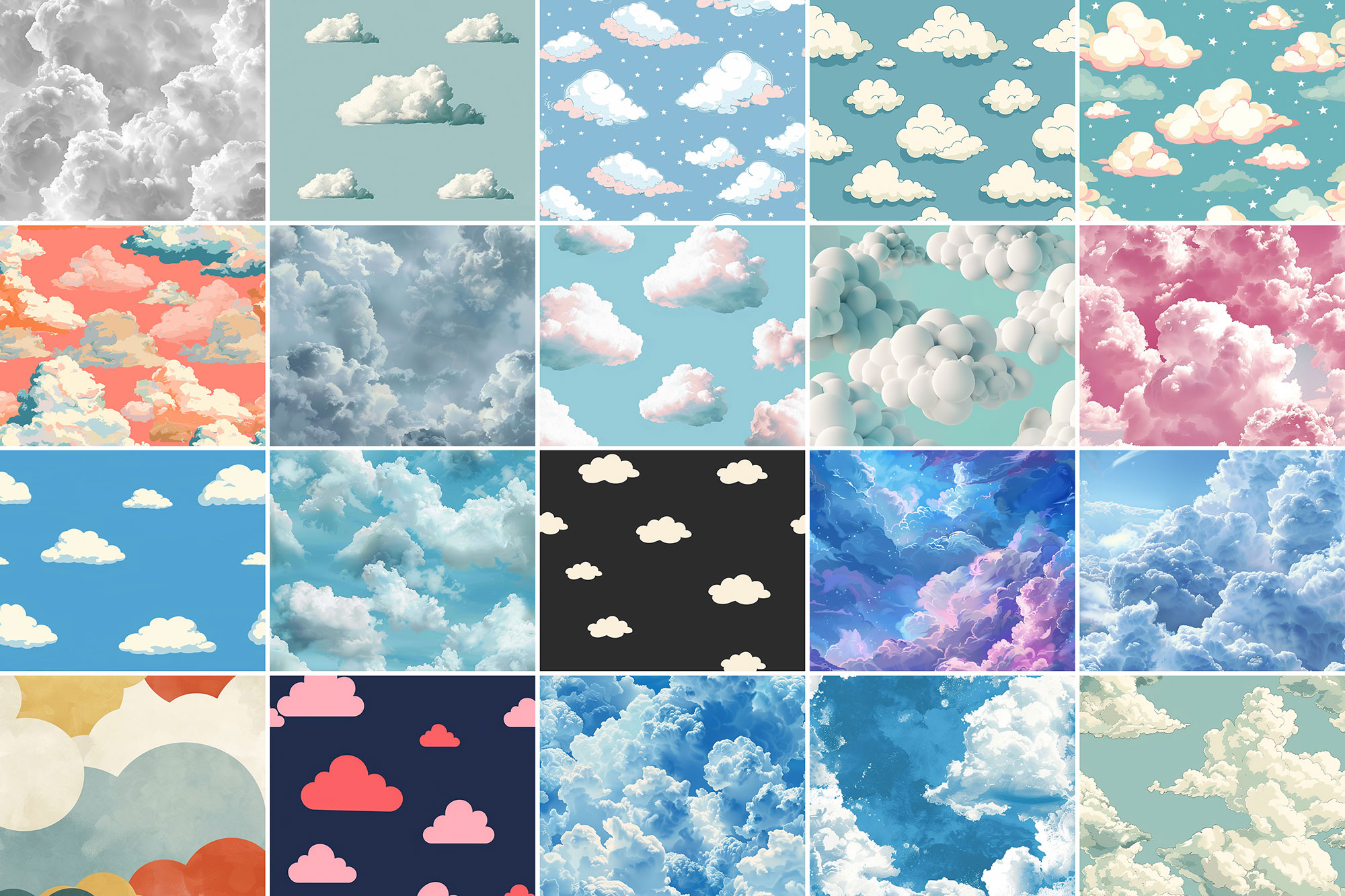 Free Cloud Patterns (400+ Seamless Patterns)