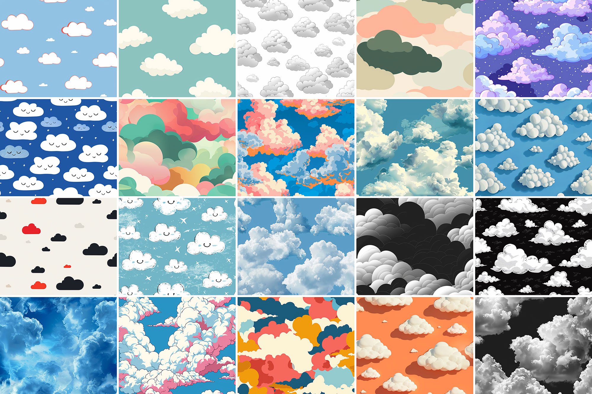 Free Cloud Patterns (400+ Seamless Patterns)