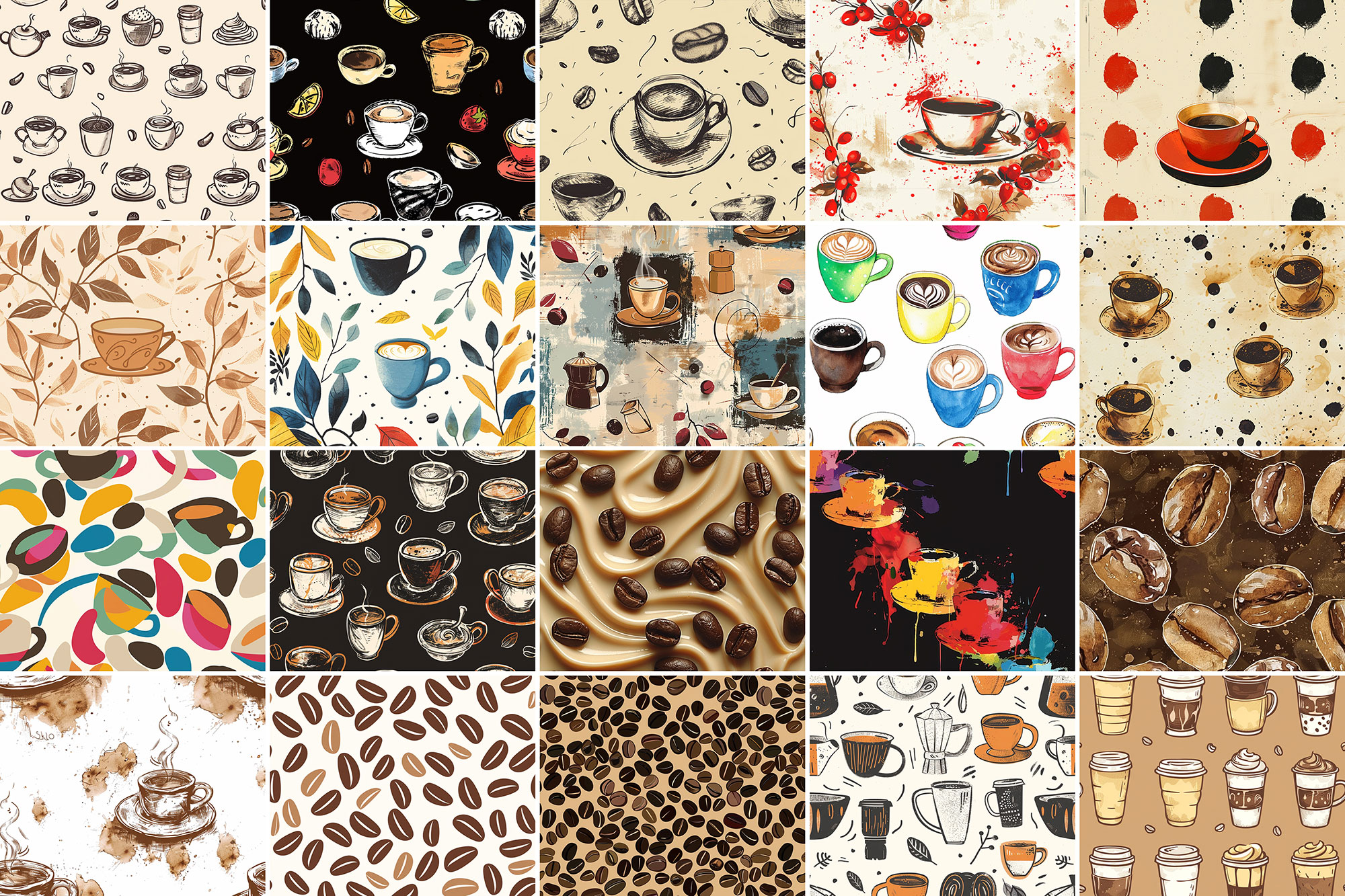 Free Coffee Patterns (500+ Seamless Patterns)