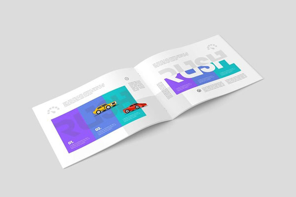 A4 Landscape Brochure Catalog Mockup in 5 Views FREE PSD