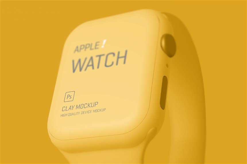 Apple Watch Clay Mockup in 5 Showcases FREE PSD