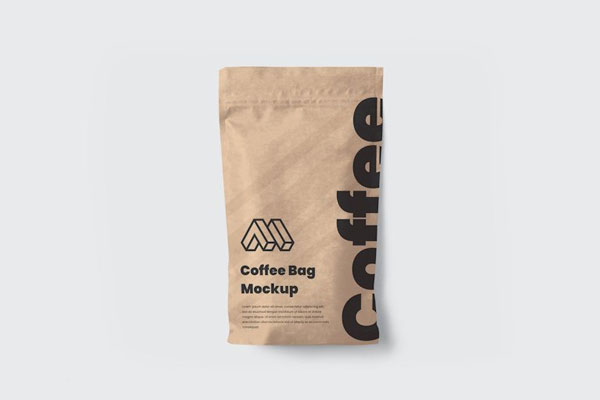 Coffee Bag Mockup in Front View FREE PSD
