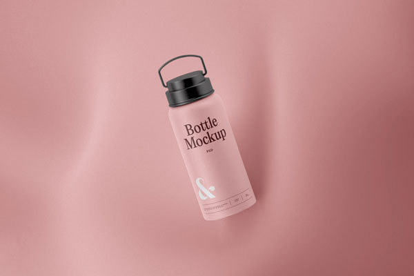 Facing Sight of Metal Bottle Mockup FREE PSD