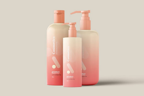 Facing View of Cosmetics Bottle Packaging Mockup FREE PSD