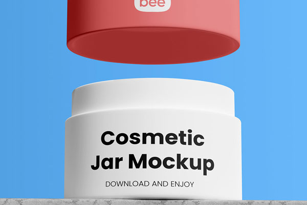 Facing View of Open Cosmetic Jar Mockup FREE PSD