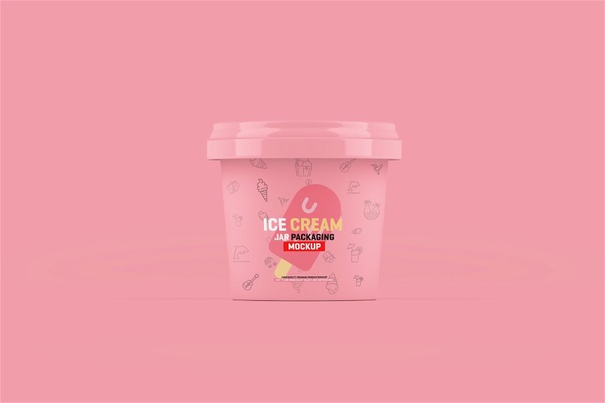 Ice Cream Jar Mockup in 3 Showcases FREE PSD