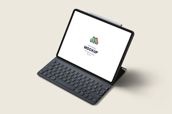 Ipad Pro Mockup in Perspective View FREE PSD
