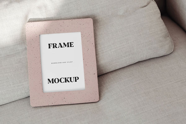 Perspective Sight of Small Thick Photo Frame Mockup FREE PSD
