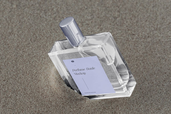 Perspective View of Square Perfume Bottle Mockup FREE PSD