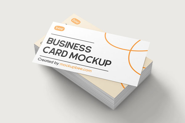 Perspective Vision of Business Card Stack Mockup FREE PSD