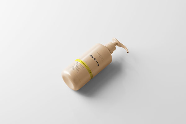 Perspective Vision of Pump Dispenser Bottle Mockup FREE PSD