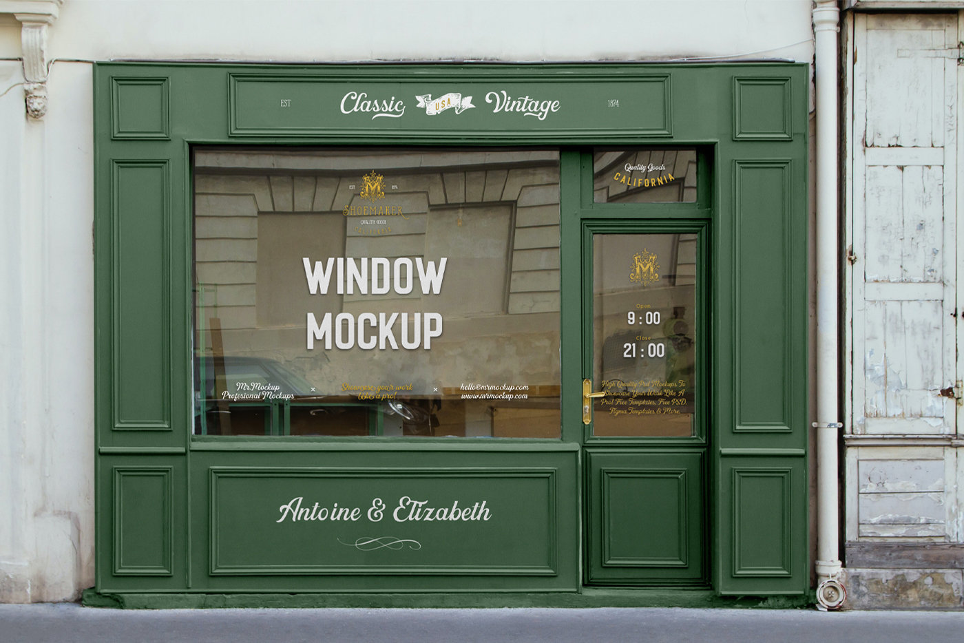 Retail Storefront Mockup in Facing Showcase Free Download | Resource Boy