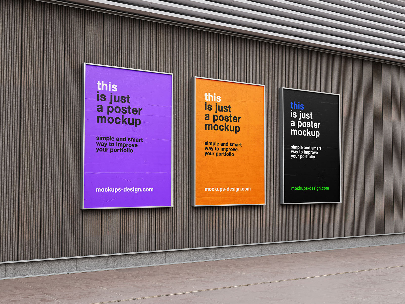Street Poster Frames Mockup in 2 Sights FREE PSD