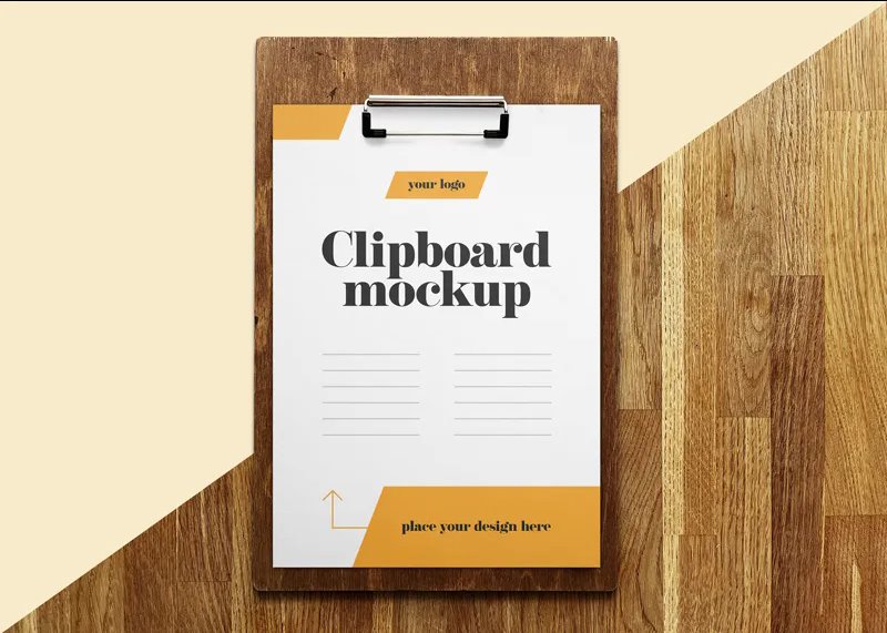 2 Sights of Clipboard Menu Mockup FREE PSD