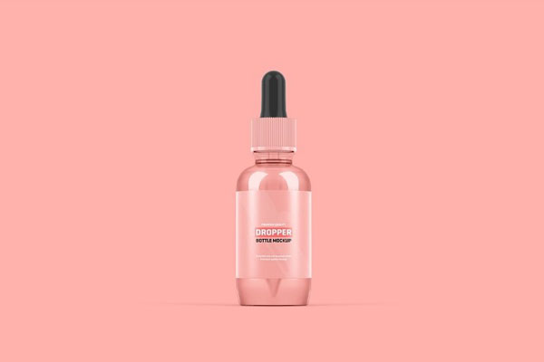 3 Shots of Dropper Bottle Mockup with Its Packaging FREE PSD