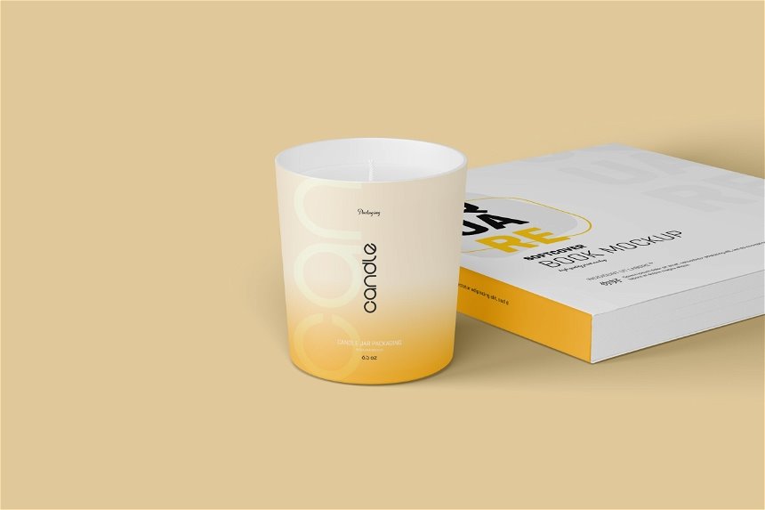 3 Views of Candle Glass Packaging Mockup FREE PSD