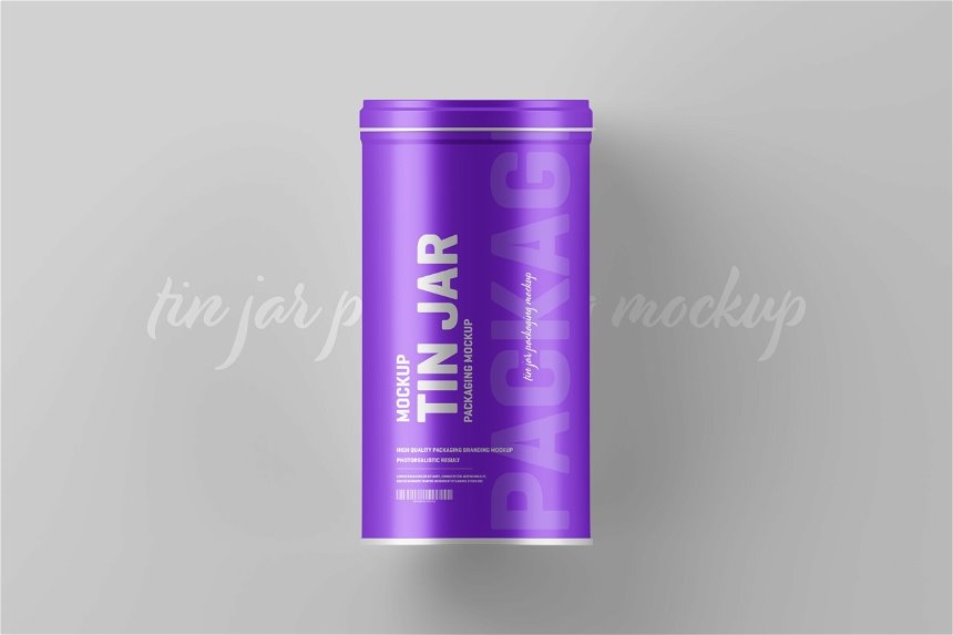 4 Different Shots of Tin Jar Mockup FREE PSD