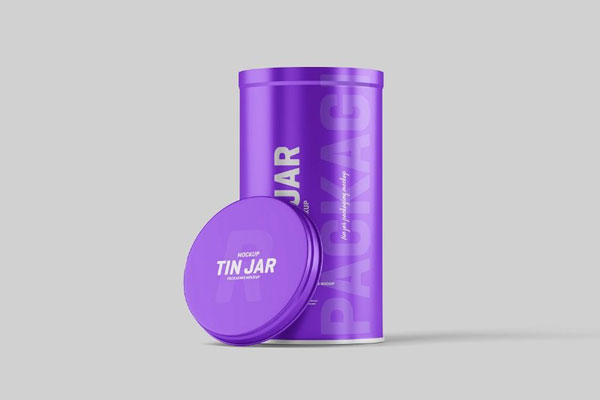 4 Different Shots of Tin Jar Mockup FREE PSD