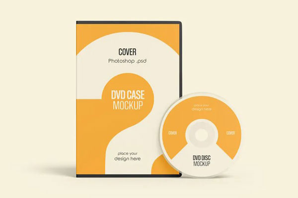 4 Different Sights of DVD Case Mockup FREE PSD