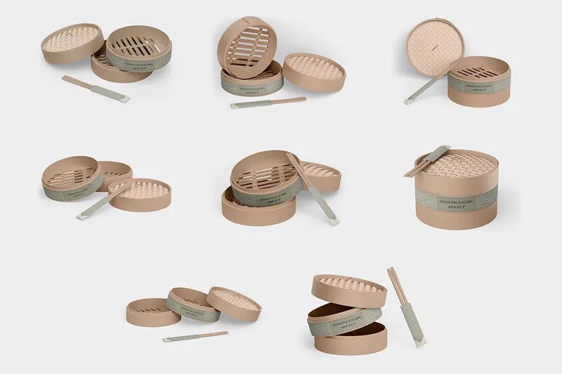 8 Showcases of Asian Packaging Mockup FREE PSD