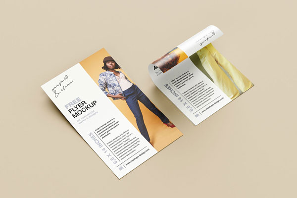 85 X 14 Flyer Mockup in 5 Different Shots FREE PSD