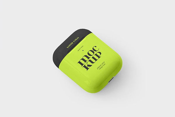 AirPods Case Mockup in 2 Sights FREE PSD