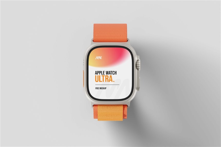 Apple Watch Ultra Mockup in 3 Different Views FREE PSD