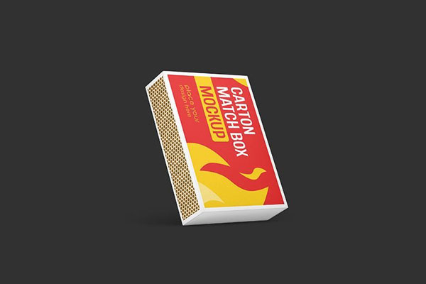 Carton Match Box Mockup in Perspective Sight Free Download | Resource Boy