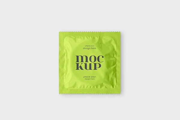 Condom Packaging Mockup in 3 Different Sights FREE PSD