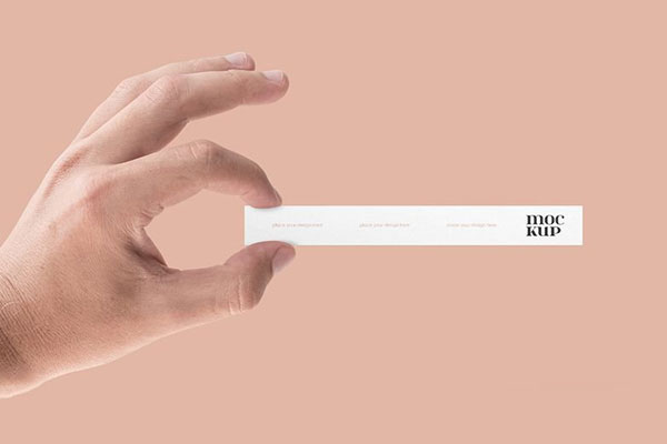 Disposable Perfume Test Strip Mockup in Hand FREE PSD