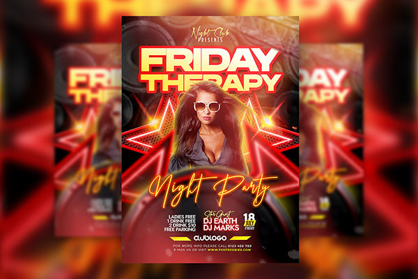 Eye-catching Music Therapy Night Event Flyer Template FREE PSD