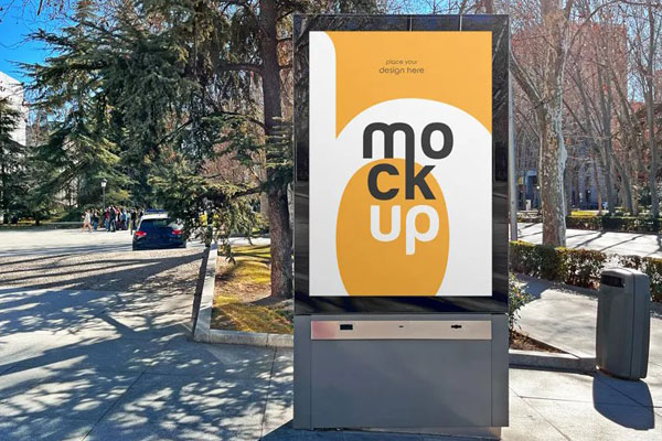 Facing Sight of Citylight Stand Mockup FREE PSD