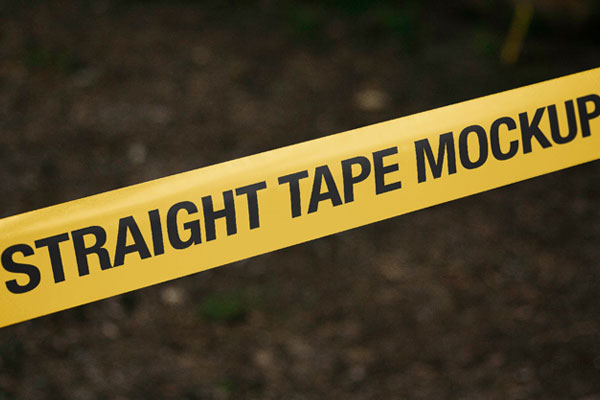 Facing View of Straight Tape Mockup FREE PSD