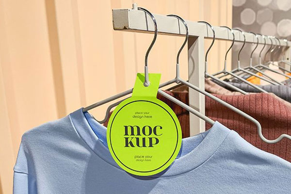 Facing Vision of Clothing Tag Mockup FREE PSD