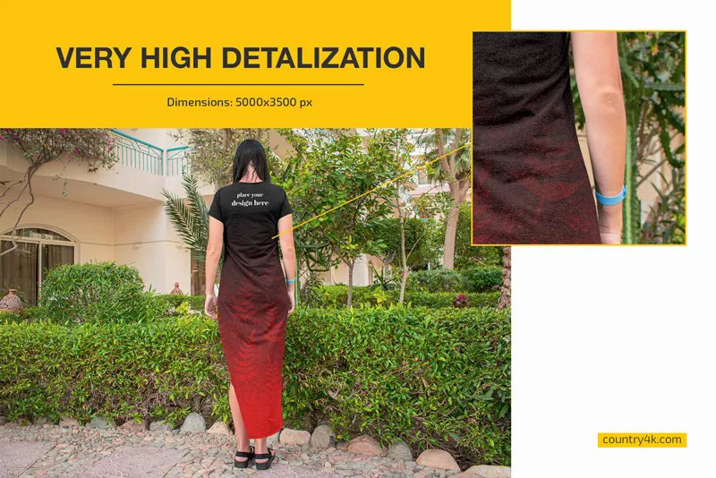 Fashion Female Dress Mockup in 3 Different Sights FREE PSD