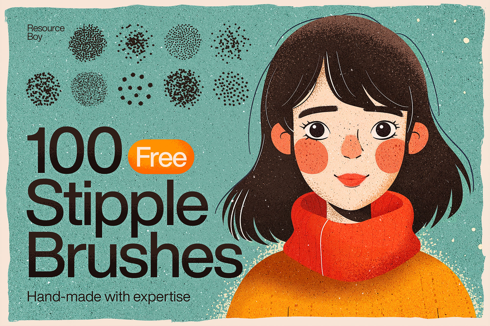 100 Free Stipple Shading Photoshop Brushes