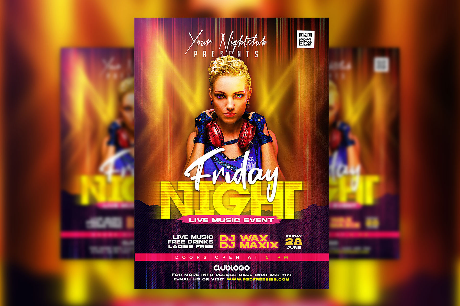 Hot Premium Night Club DJ Party Flyer Template Free Download | Resource Boy