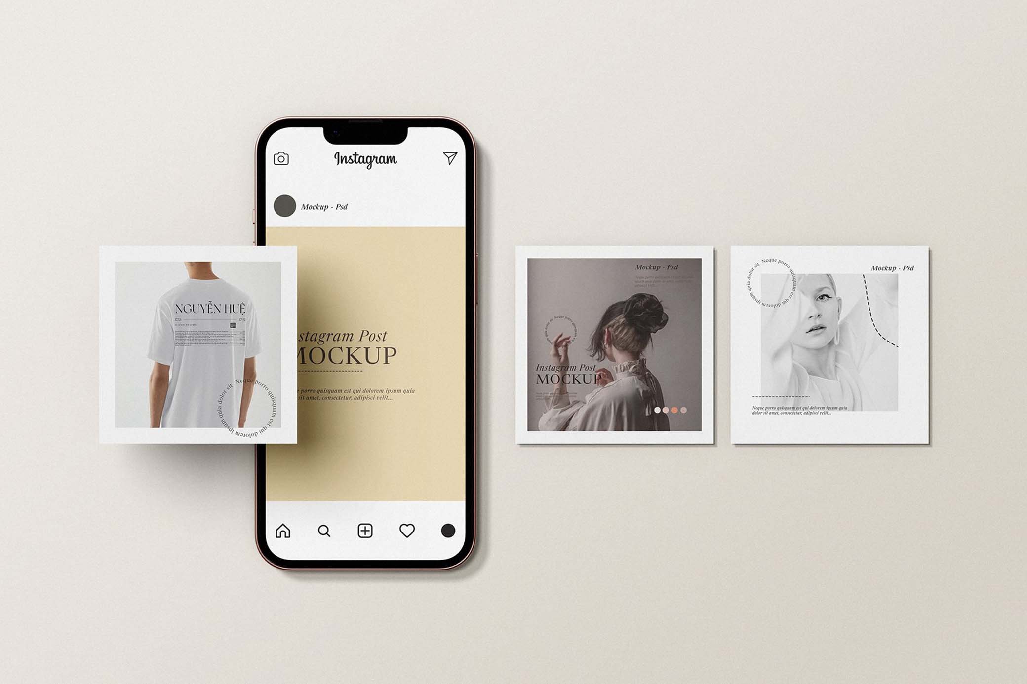 Instagram Post Mockup in Facing Showcase Free Download | Resource Boy