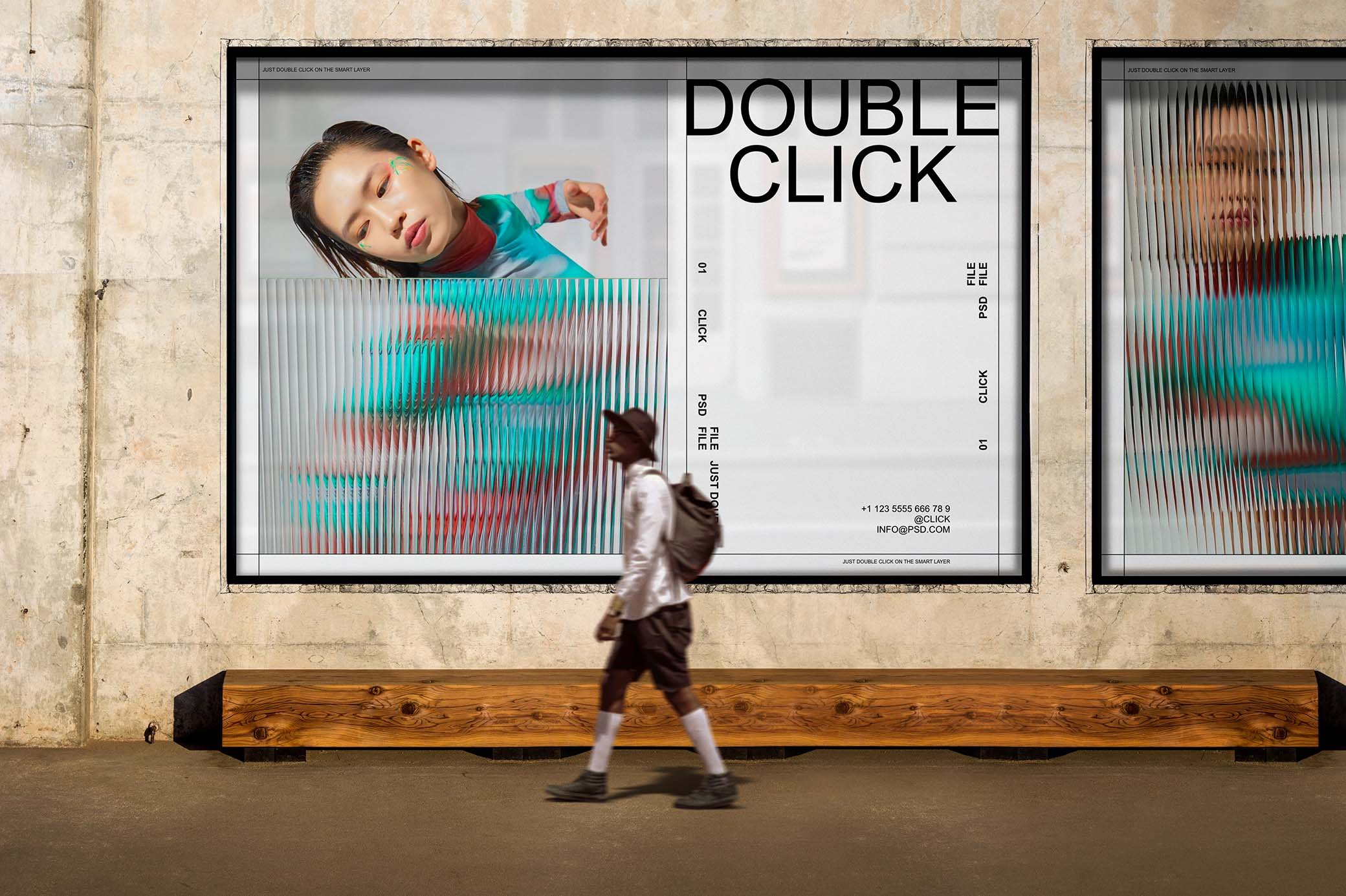 Outdoor Advertising Mockup in Facing View FREE PSD