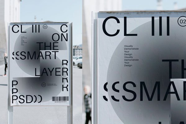 Outdoor Advertising Mockup in Front Vision FREE PSD