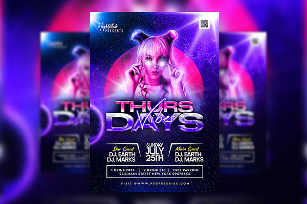 Striking Weekend Party Vibes Flyer Template FREE PSD