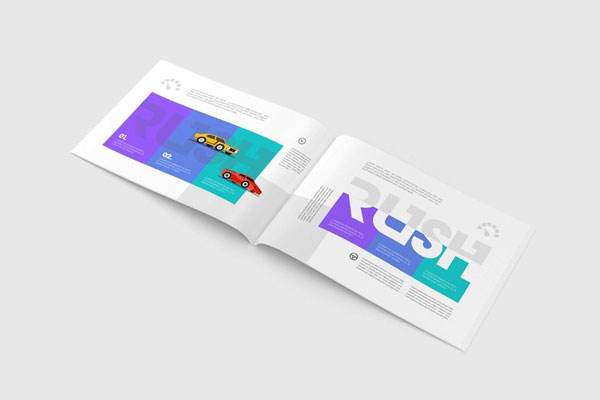 US Letter Landscape Magazine Mockup in 3 Shots FREE PSD