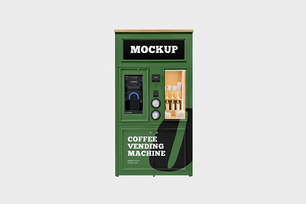 2 Sights of Coffee Vending Machine Mockup FREE PSD